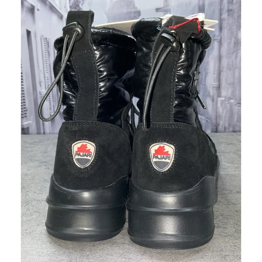 Pajar Canada Aviva Black Nubuck /Leather/Nylon Women’s Snow Boots Size 9